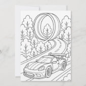 Colorful Race Car Birthday Party 招待状 (裏面)