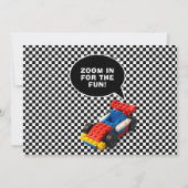 Colorful Race Car Kids Party 招待状 (裏面)