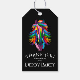 Colorful Racehorse Derby Party Black Favor ギフトタグ