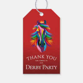 Colorful Racehorse Derby Party Red Favor ギフトタグ