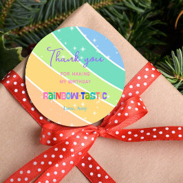 Colorful Rainbow 1st Birthday  ラウンドシール