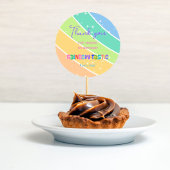 Colorful Rainbow 1st Birthday  ラウンドシール