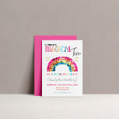 Colorful Rainbow 3rd magical three birthday 招待状