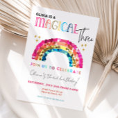 Colorful Rainbow 3rd magical three birthday 招待状