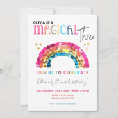 Colorful Rainbow 3rd magical three birthday 招待状 (正面)