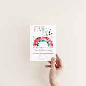 Colorful Rainbow 5th birthday FIVE is A VIBE 招待状