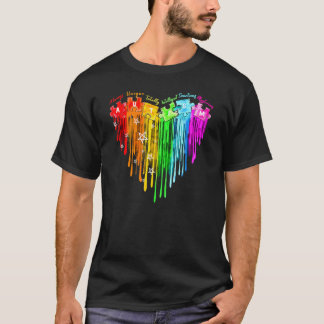 Colorful Rainbow Autism Watercolor Heart Tシャツ