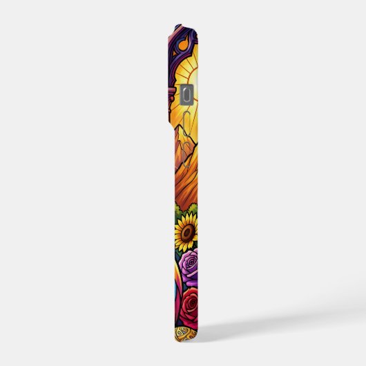 colorful rainbow cat phone case iPhoneケース (左側面)