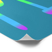 Colorful Rainbow Colors Peace Word Posters ポスター (角)