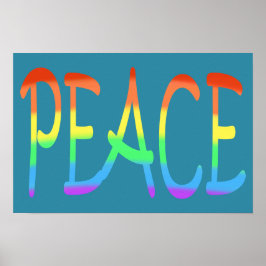 Colorful Rainbow Colors Peace Word Posters ポスター
