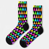 Colorful Rainbow Colors Triangle Design Socks ソックス (左)