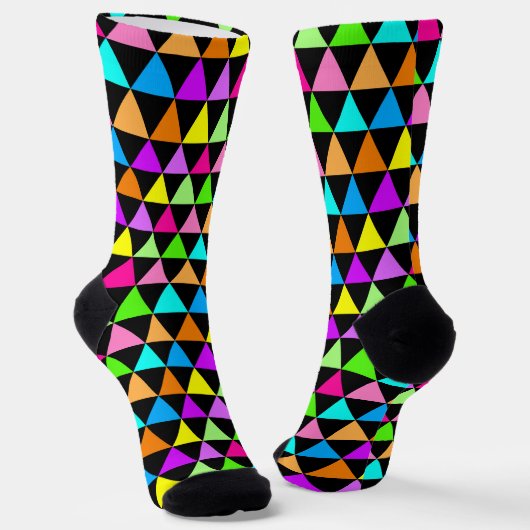 Colorful Rainbow Colors Triangle Design Socks ソックス (傾斜あり)