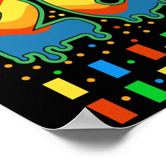 Colorful Rainbow Drip Number 26 ポスター (角)