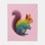 Colorful Rainbow Fur Squirrel Sticker フリースブランケット (正面)
