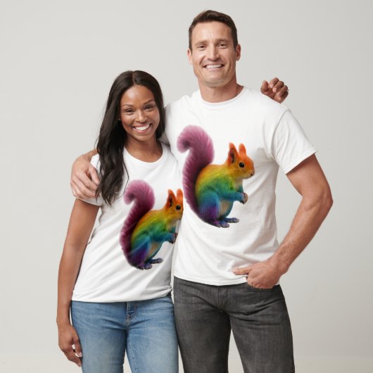  Colorful Rainbow Fur Squirrel Sticker  Tシャツ (ユニセックス)