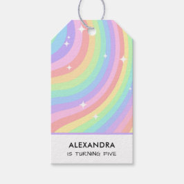 Colorful Rainbow Girl 5th Birthday ギフトタグ