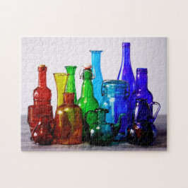 Colorful Rainbow Glass Bottle Collection Photo ジグソーパズル