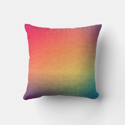 Colorful rainbow gradient geometric クッション (裏面)