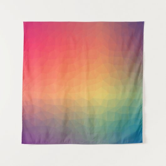 Colorful rainbow gradient geometric タペストリー (正面)