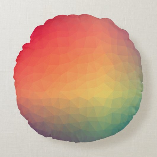 Colorful rainbow gradient geometric ラウンドクッション (正面)