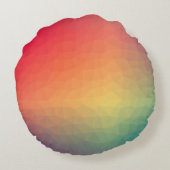Colorful rainbow gradient geometric ラウンドクッション (裏面)