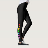 Colorful Rainbow Heart Printed Leggings for Women レギンス (右)