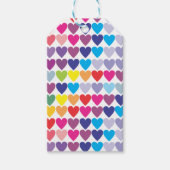 Colorful Rainbow Hearts Pattern  ギフトタグ (正面)