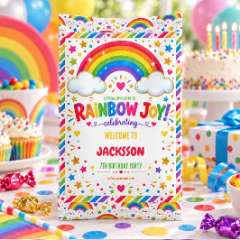 Colorful Rainbow Joy 7th Birthday boy Party 横断幕