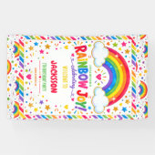 Colorful Rainbow Joy 7th Birthday boy Party 横断幕 (横)