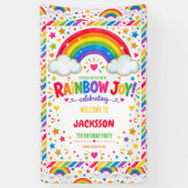 Colorful Rainbow Joy 7th Birthday boy Party 横断幕 (縦)