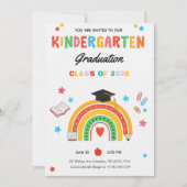 Colorful Rainbow Kindergarten Graduation  招待状 (正面)
