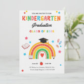 Colorful Rainbow Kindergarten Graduation  招待状 (スタンド正面)