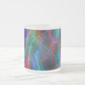 Colorful Rainbow Lightning  Storm フロストグラスマグカップ (中央)