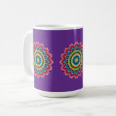 Colorful Rainbow Mandala Mug コーヒーマグカップ (正面左)