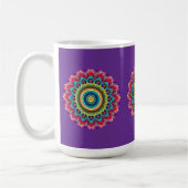 Colorful Rainbow Mandala Mug コーヒーマグカップ (左)