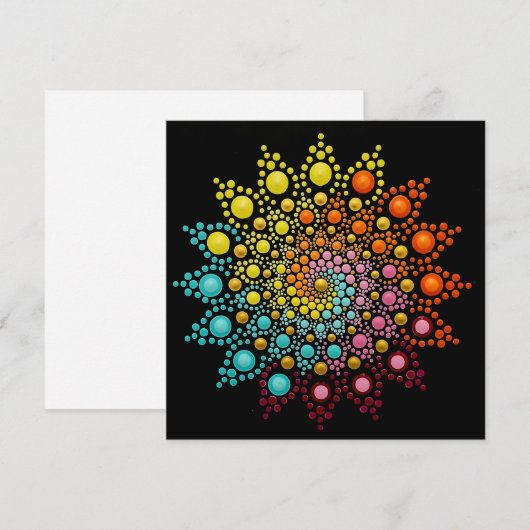 Colorful Rainbow Mandala Note Card サンキューカード (正面/裏面)
