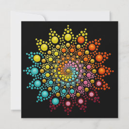Colorful Rainbow Mandala Note Card サンキューカード