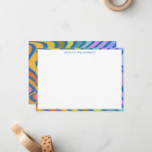 Colorful Rainbow Modern Personalized Stationery ノートカード (正面/裏面インサイチュ)