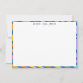 Colorful Rainbow Modern Personalized Stationery ノートカード (正面)