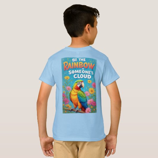 Colorful Rainbow Parrot Tシャツ (裏面フル)
