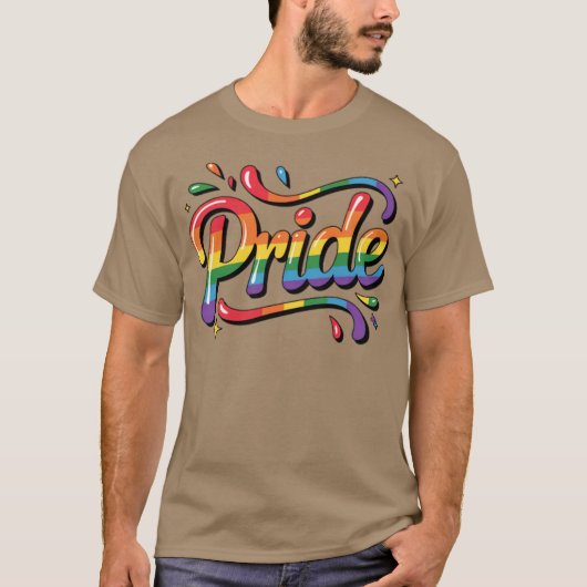 Colorful Rainbow Pride LGBTQ Celebration Design Tシャツ (正面)