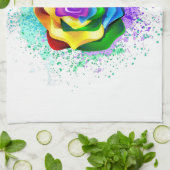 Colorful Rainbow Rose キッチンタオル (折り畳み)