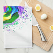 Colorful Rainbow Rose キッチンタオル (四つ折り)