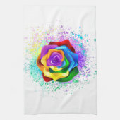 Colorful Rainbow Rose キッチンタオル (縦)
