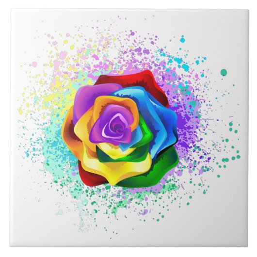 Colorful Rainbow Rose タイル (正面)