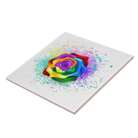 Colorful Rainbow Rose タイル (側面)