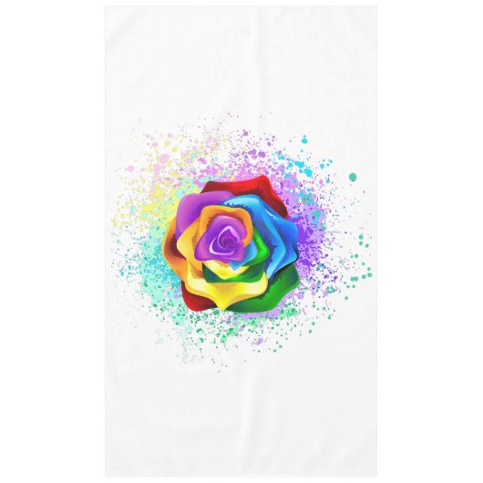 Colorful Rainbow Rose テーブルクロス (正面)