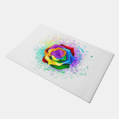Colorful Rainbow Rose ドアマット (アングル)