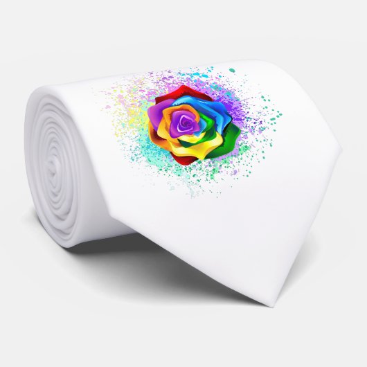 Colorful Rainbow Rose ネクタイ (ロール)