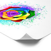 Colorful Rainbow Rose ポスター (角)